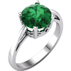 14kt White Gold 1.75 ct Created Emerald Ring with Scroll Design