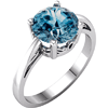 14kt White Gold 2.4 ct Swiss Blue Topaz Ring with Scroll Design