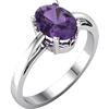 14kt White Gold 1.2 ct Oval Amethyst Ring With Scroll Design
