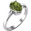 14kt White Gold 1.35 ct Oval Peridot Ring With Scroll Design