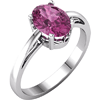14kt White Gold 1.35 ct Oval Pink Tourmaline Ring With Scroll Design