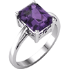 14kt White Gold 2.25 ct Emerald-cut Amethyst Ring