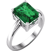 14kt White Gold 2.5 ct Emerald-cut Chatham Created Emerald Ring