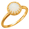 14k Yellow Gold 8mm Opal Crown Cabochon Ring