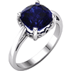 14k White Gold 3.3ct Antique Square Chatham Created Sapphire Ring