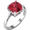 14k White Gold 3 1/4ct Antique Square Chatham Created Ruby Scroll Ring