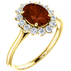 14kt Yellow Gold Halo Style 2 ct Garnet Ring with 3/8 ct Diamonds