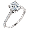 14kt White Gold 1.5 ct Forever One Moissanite and 1/5 ct Diamond Ring