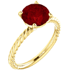 14kt Yellow Gold 2 3/4 ct Chatham Created Ruby Rope Ring