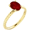 14kt Yellow Gold 1 3/4 ct Oval Chatham Created Ruby Rope Ring