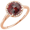 14kt Rose Gold 2.35 ct Garnet Halo Style Ring with Diamonds