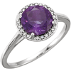 14kt White Gold 1.75 ct Amethyst Halo Style Ring with Diamonds