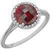 14kt White Gold 2.35 ct Garnet Halo Style Ring with Diamonds