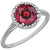 14k White Gold 2.75 ct Chatham Created Ruby Halo Diamond Ring