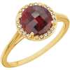 14kt Yellow Gold 2.35 ct Garnet Halo Style Ring with Diamonds