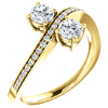 14kt Yellow Gold .62 ct Two-Stone Diamond Bypass Ring