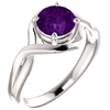 14kt White Gold 1 ct Amethyst Infinity Style Ring