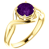 14kt Yellow Gold 1 ct Amethyst Infinity Style Ring