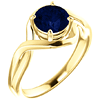 14kt Yellow Gold 1.5 ct Chatham Created Blue Sapphire Infinity Ring