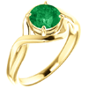 14kt Yellow Gold 1 ct Chatham Created Emerald Infinity Style Ring