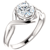 14kt White Gold 1 ct Forever One Moissanite Infinity Style Ring