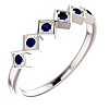 14kt White Gold .18 ct tw Sapphire Squares Stackable Ring