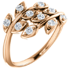 14kt Rose Gold .30 ct tw Diamond Leaf Ring