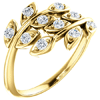 14kt Yellow Gold .30 ct tw Diamond Leaf Ring