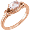 14kt Rose Gold 3/4 ct Oval Morganite Knot Ring