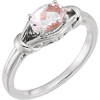 14kt White Gold 3/4 ct Oval Morganite Knot Ring