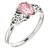 14k White Gold Oval Morganite Celtic Design Ring