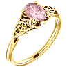 14k Yellow Gold Oval Morganite Ring with Celtic Design