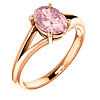 14k Rose Gold 1.2 ct Oval Morganite Solitaire Ring
