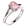 14k White Gold 1.2 ct Oval Morganite Solitaire Ring