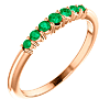 14k Rose Gold 1/4 ct Emerald Stackable Ring