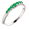 Platinum 1/4 ct Emerald Stackable Ring