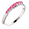 14k White Gold 1/4 ct Pink Tourmaline Stackable Ring