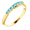 14k Yellow Gold 1/4 ct Aquamarine Stackable Ring