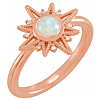 14K Rose Gold 1/4 ct Opal and Diamond Celestial Ring