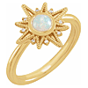 14K Yellow Gold 1/4 ct Opal and Diamond Celestial Ring