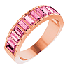 14k Rose Gold 1.8 ct tw Pink Tourmaline Baguette Channel Set Ring