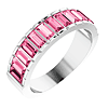 14k White Gold 1.8 ct tw Pink Tourmaline Baguette Channel Set Ring