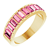 14k Yellow Gold 1.8 ct tw Pink Tourmaline Baguette Channel Set Ring