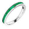 14k White Gold .80 ct tw Lab-Grown Emerald Baguette Stackable Ring