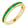 14k Yellow Gold .80 ct tw Lab-Grown Emerald Baguette Stackable Ring