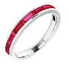 14k White Gold 1.2 ct tw Lab-Grown Ruby Baguette Stackable Ring