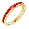 14k Yellow Gold Lab-Grown Ruby Baguette Stackable Ring