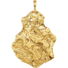 14k Yellow Gold Nugget Pendant 1.75in