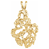 14k Yellow Gold Nugget Pendant with Holes 1in