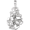 14k White Gold Nugget Pendant 1.25in